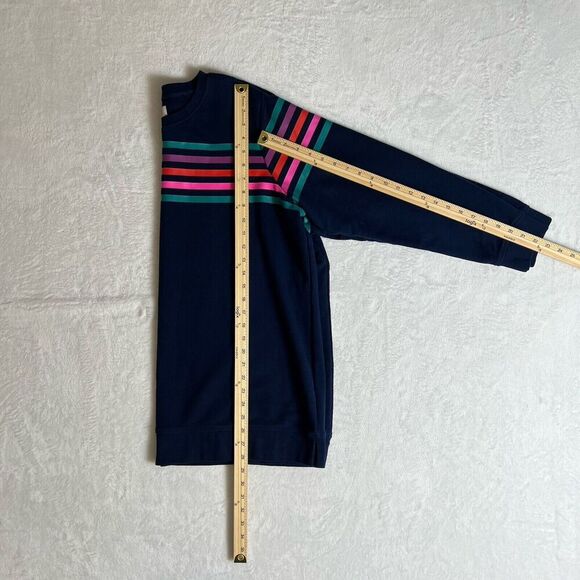 Lands End Women’s Sweatshirt Size 2X Navy Rainbow Casual Athleisure Warm & Cozy - Picture 7 of 9